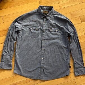 Howler Brothers Denim Blue Casual Button Down Shirt